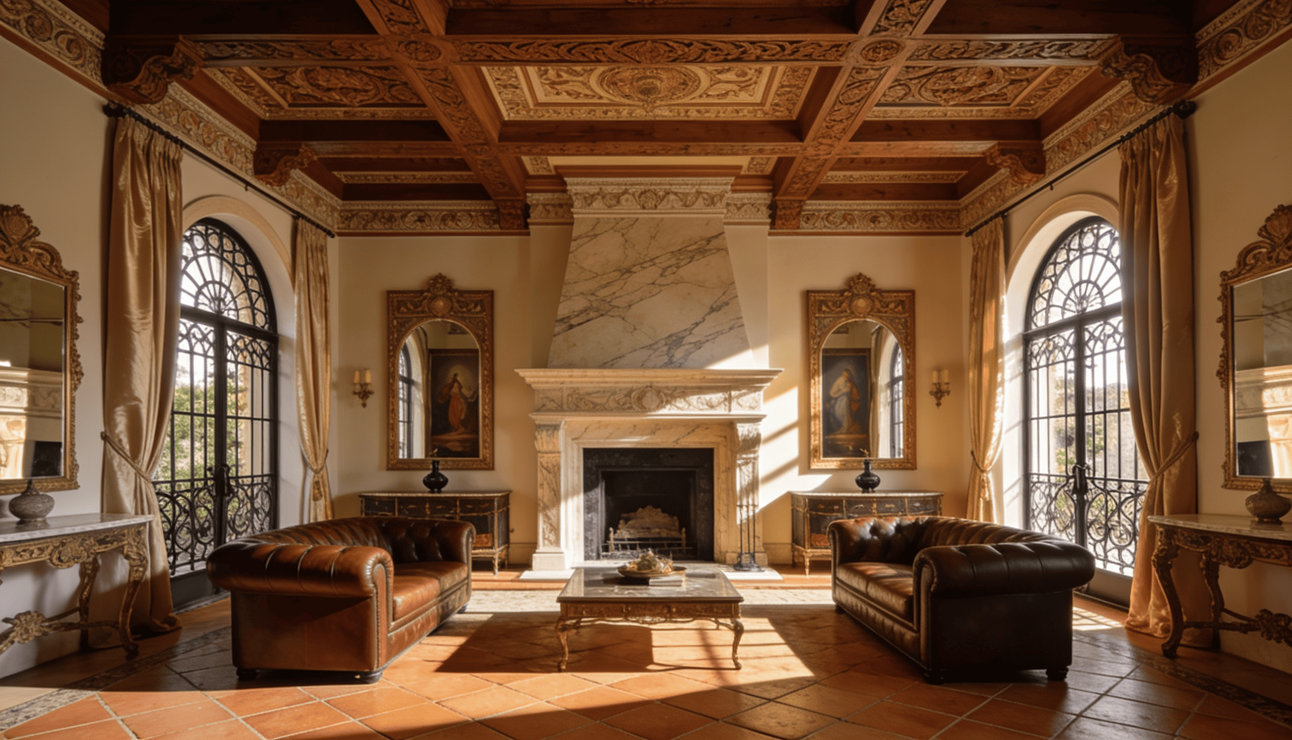 Premium Spanish design studio interior with calm daylight and natural materials